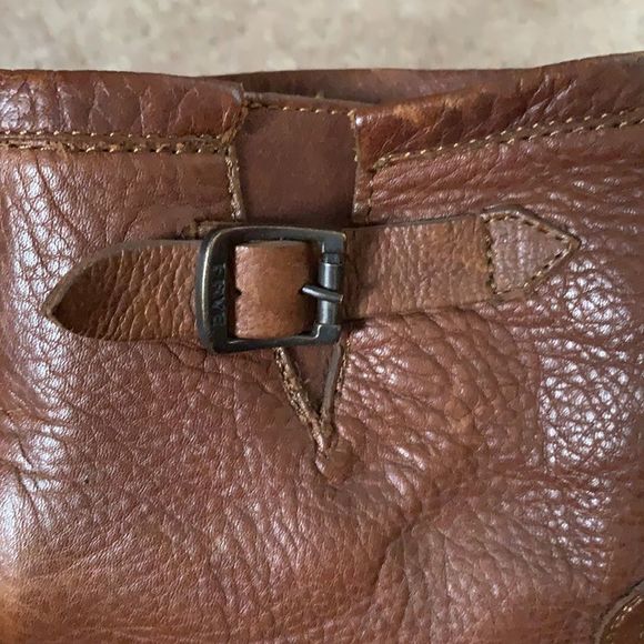 Frye Karla Engineer Short Soft Vintage Brown Buckle Boots Sz 7.5 B - Picture 8 of 11